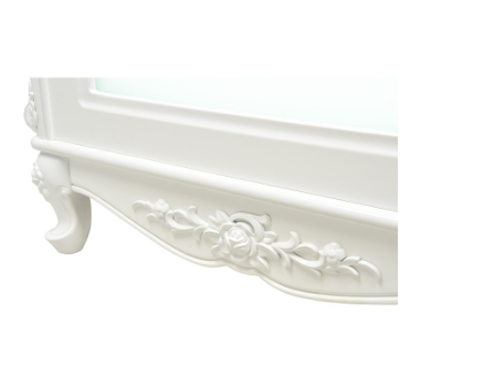 Revival-inspired vintage reception desk combining traditional aesthetics with contemporary LED lighting.