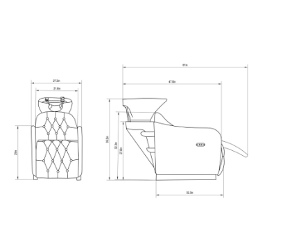 DIIR Lana Shampoo Backwash Unit - Electrical Leg Rest - DIIR-7222