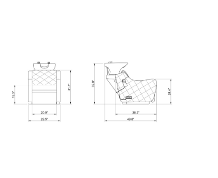 DIIR Mina Backwash Unit with Electrical Leg Rest - DIIR-7708