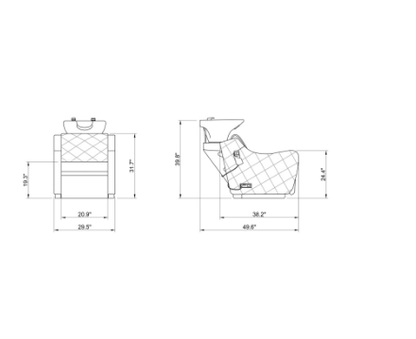 DIIR Mina Backwash Unit with Electrical Leg Rest - DIIR-7708