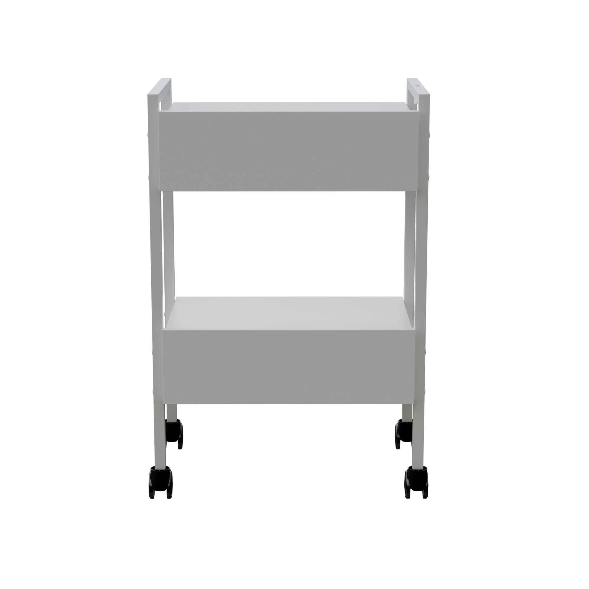 Spa Numa DANTE DELUXE Beauty Trolley Cart with 2 Locking Drawers – White Lacquered Spa and Salon Storage Trolley with Magnifying Lamp Holder