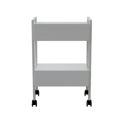 Spa Numa DANTE DELUXE Beauty Trolley Cart with 2 Locking Drawers – White Lacquered Spa and Salon Storage Trolley with Magnifying Lamp Holder