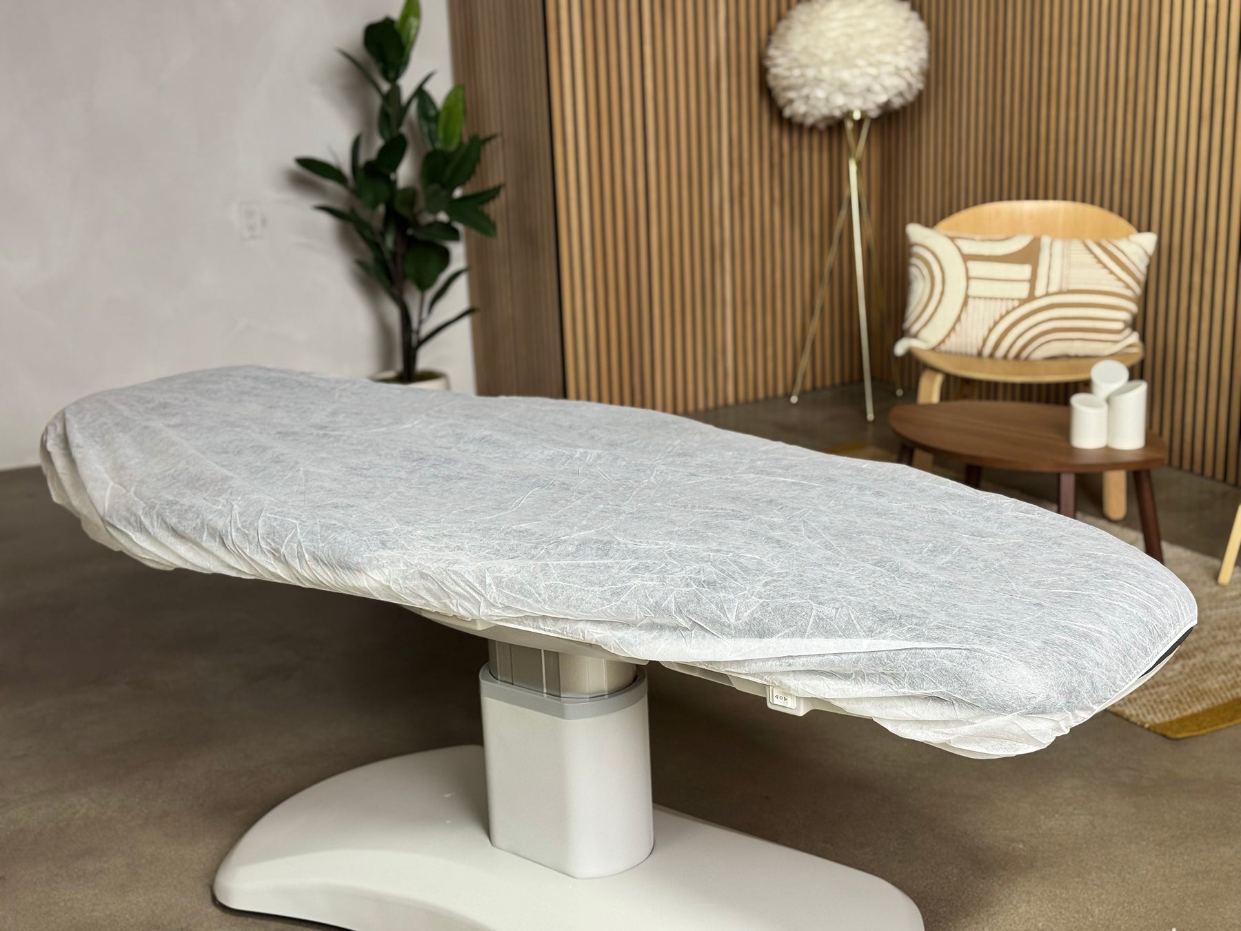 fitted bed sheet elastic edges secure fit massage table spa use
