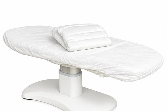 disposable fitted bed sheet on treatment chair spa massage table full coverage