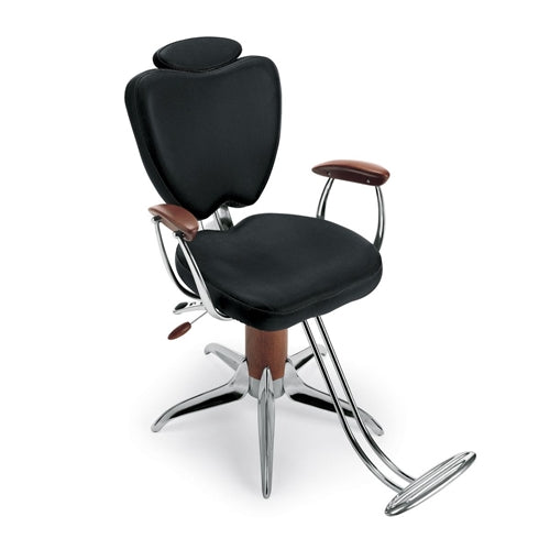 High-end barber swivel chair with tilting headrest and double padding