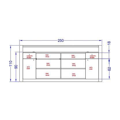 Alzira 250 Reception Desk by Gamma & Bross Spa - GNB-GCMW044CA