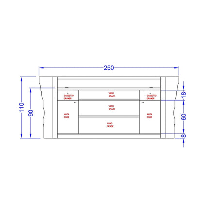 Alzira Curva 250 Reception Desk by Gamma & Bross Spa - GNB-GCMW044CA-CURVA