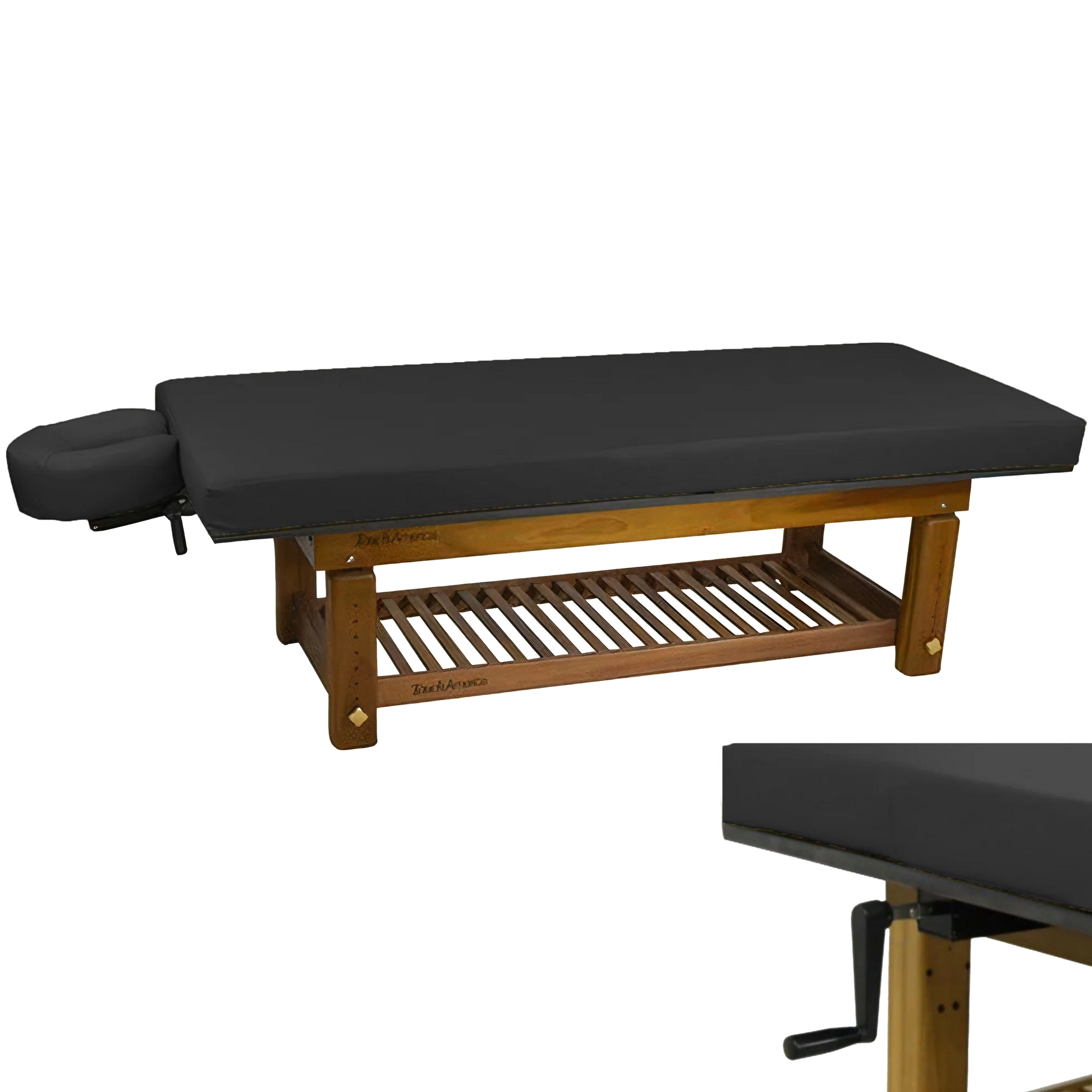 High-quality TouchAmerica Solterra teak massage table for salons
