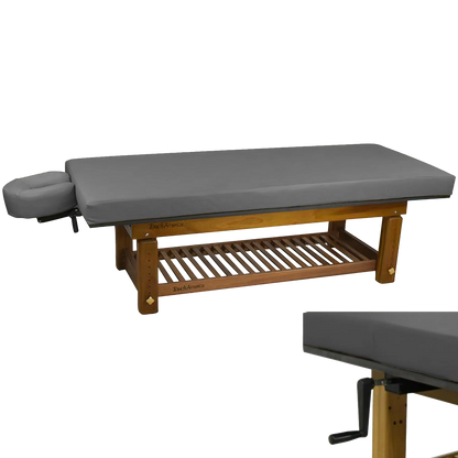 Professional Solterra teak massage table by TouchAmerica with ergonomic support