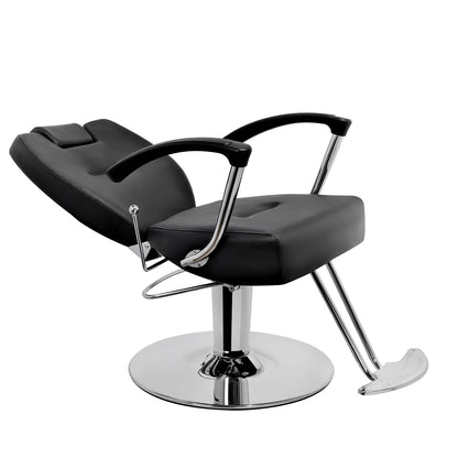 Professional AYC Herman All-Purpose Chair in black vinyl upholstery, ideal for salon and beauty treatments