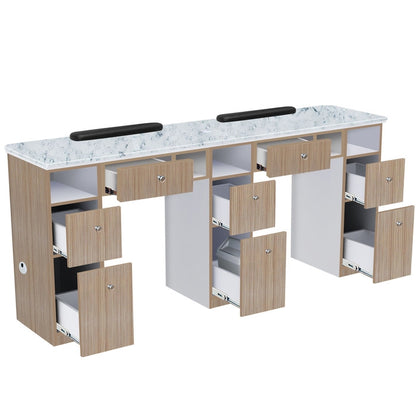 AYC Nova II Double Manicure Table - JAT-NTBL-51325142-KIT