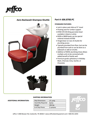 Jeffco Aero Backwash Shampoo Shuttle