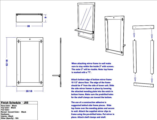 Jeffco J05 Java Mirror & Ledge