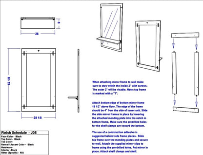 Jeffco J05 Java Mirror & Ledge