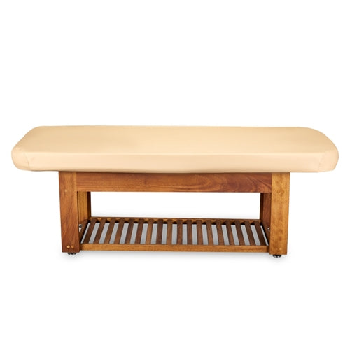 Living Earth Crafts Napa La Mer spa table with teak base in luxury salon setting