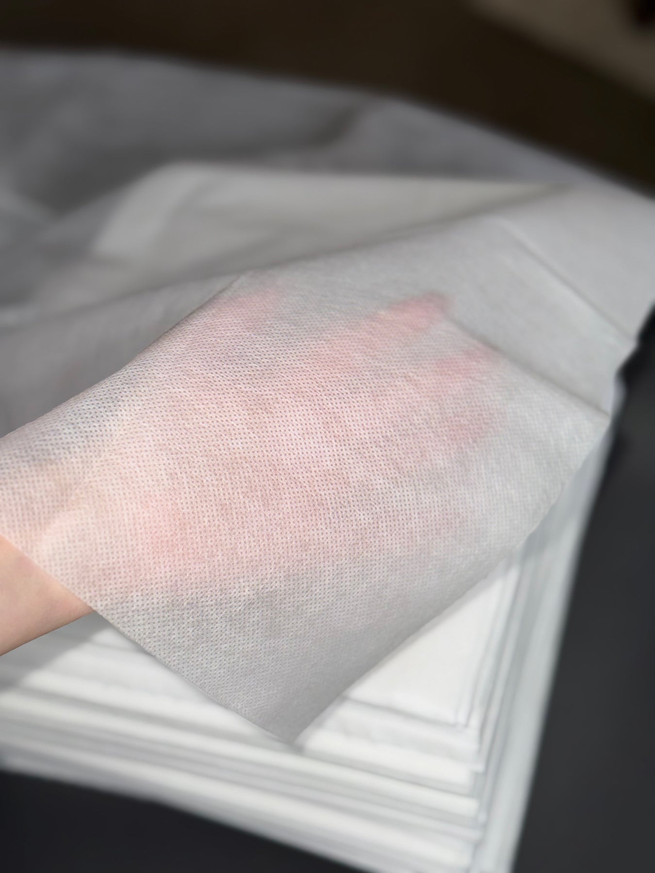 disposable flat bed sheet non woven fabric close up breathable lightweight texture