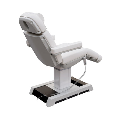 THE MEDICI heavy duty medical grade 4 motor electric treatment chair with memory remote and built-in foot pedals – adjustable height, backrest, footrest, and tilt with removable armrests, wide extendable headrest, and 450 lb. weight capacity for outpatient surgery and medical clinics.