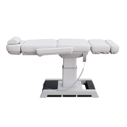 THE MEDICI heavy duty medical grade 4 motor electric treatment chair with memory remote and built-in foot pedals – adjustable height, backrest, footrest, and tilt with removable armrests, wide extendable headrest, and 450 lb. weight capacity for outpatient surgery and medical clinics.