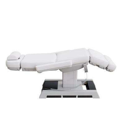 THE MEDICI heavy duty medical grade 4 motor electric treatment chair with memory remote and built-in foot pedals – adjustable height, backrest, footrest, and tilt with removable armrests, wide extendable headrest, and 450 lb. weight capacity for outpatient surgery and medical clinics.