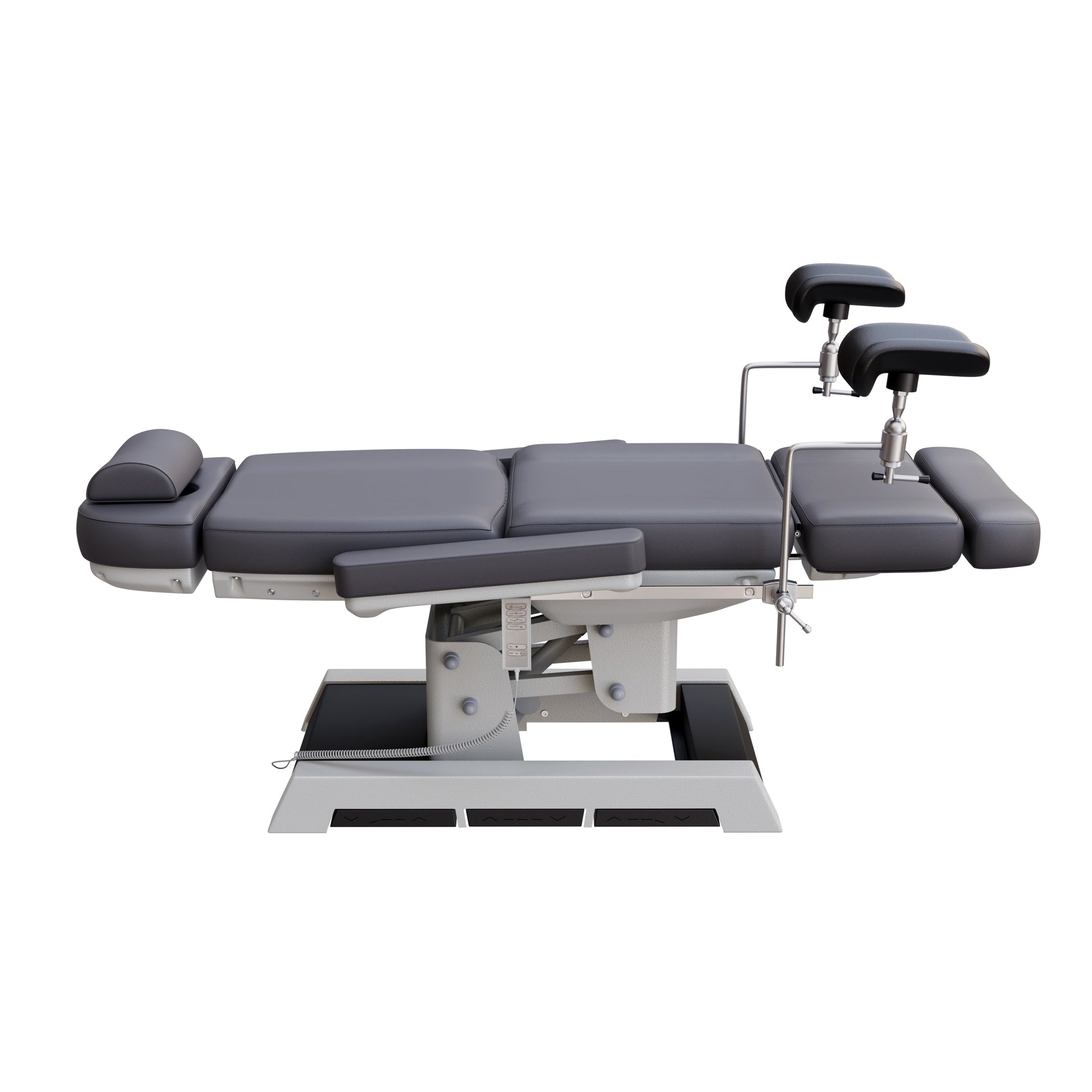 Fully electric Spa Numa MILANO OB-GYN chair with stirrups – 4 motor medical-grade treatment chair with adjustable height, tilt, backrest, and footrest, built-in foot pedals, and easy-to-clean vinyl for outpatient procedures.