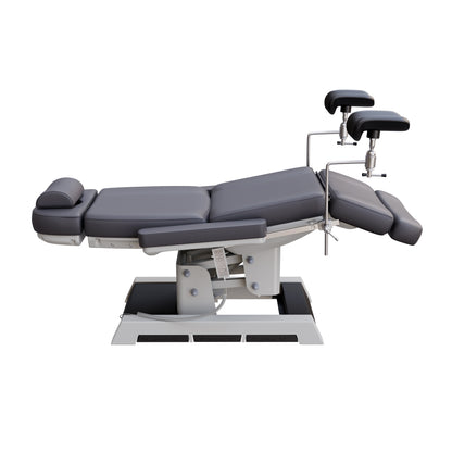 Fully electric Spa Numa MILANO OB-GYN chair with stirrups – 4 motor medical-grade treatment chair with adjustable height, tilt, backrest, and footrest, built-in foot pedals, and easy-to-clean vinyl for outpatient procedures.