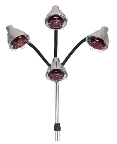 Pibbs QL854 4 Headed Lamp with Deluxe Base - Prot. and Swivel