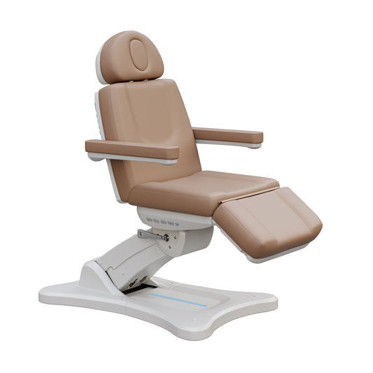 Spa Numa SERENITY 4 motor electric treatment chair with adjustable height, tilt, leg rest, LED controls, and 240-degree rotation for medical and esthetic procedures