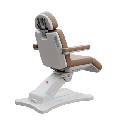 Spa Numa SERENITY 4 motor electric treatment chair with adjustable height, tilt, leg rest, LED controls, and 240-degree rotation for medical and esthetic procedures
