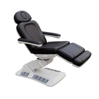 SPA NUMA Swivel Deluxe 4 Motor Electric Treatment Chair for esthetic procedures, medical exams, and fat-reduction treatments – fully adjustable with 120° rotation, vegan leather, facial hole, reversible armrests, and built-in foot pedal controls.