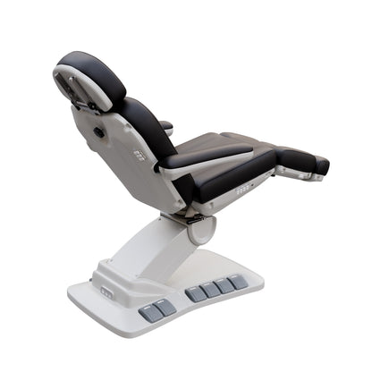 SPA NUMA Swivel Deluxe 4 Motor Electric Treatment Chair for esthetic procedures, medical exams, and fat-reduction treatments – fully adjustable with 120° rotation, vegan leather, facial hole, reversible armrests, and built-in foot pedal controls.