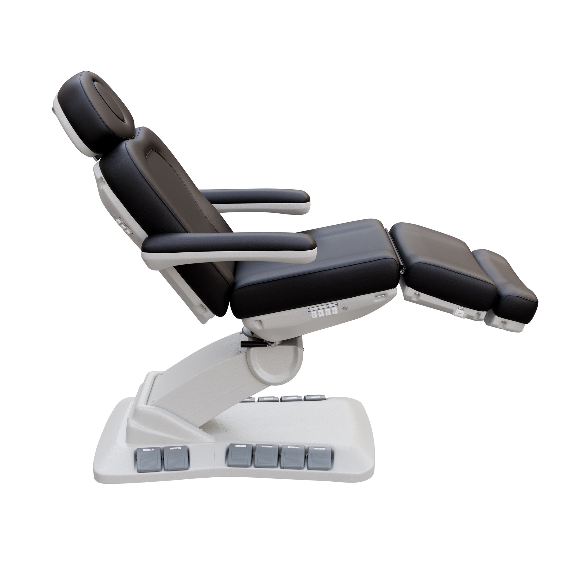 SPA NUMA Swivel Deluxe 4 Motor Electric Treatment Chair for esthetic procedures, medical exams, and fat-reduction treatments – fully adjustable with 120° rotation, vegan leather, facial hole, reversible armrests, and built-in foot pedal controls.