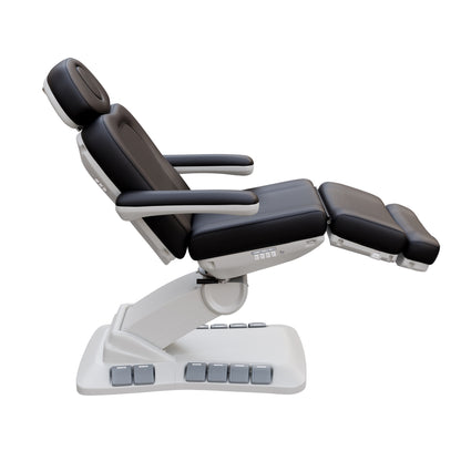 SPA NUMA Swivel Deluxe 4 Motor Electric Treatment Chair for esthetic procedures, medical exams, and fat-reduction treatments – fully adjustable with 120° rotation, vegan leather, facial hole, reversible armrests, and built-in foot pedal controls.