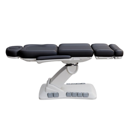 SPA NUMA Swivel Deluxe 4 Motor Electric Treatment Chair for esthetic procedures, medical exams, and fat-reduction treatments – fully adjustable with 120° rotation, vegan leather, facial hole, reversible armrests, and built-in foot pedal controls.
