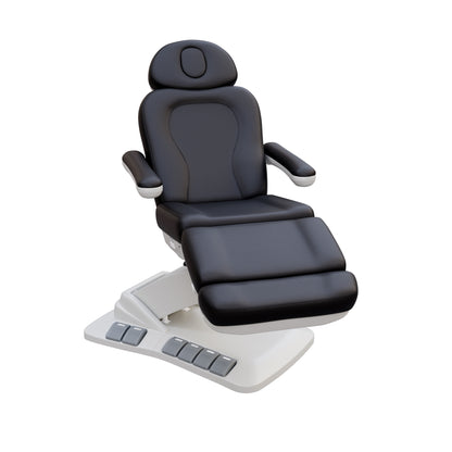 SPA NUMA Swivel Deluxe 4 Motor Electric Treatment Chair for esthetic procedures, medical exams, and fat-reduction treatments – fully adjustable with 120° rotation, vegan leather, facial hole, reversible armrests, and built-in foot pedal controls.