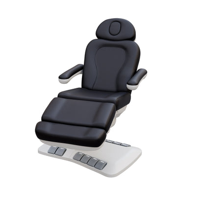 SPA NUMA Swivel Deluxe 4 Motor Electric Treatment Chair for esthetic procedures, medical exams, and fat-reduction treatments – fully adjustable with 120° rotation, vegan leather, facial hole, reversible armrests, and built-in foot pedal controls.