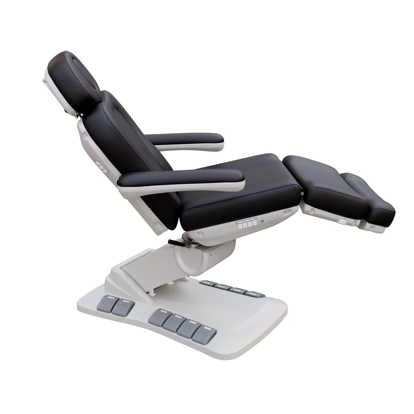 SPA NUMA Swivel Deluxe 4 Motor Electric Treatment Chair for esthetic procedures, medical exams, and fat-reduction treatments – fully adjustable with 120° rotation, vegan leather, facial hole, reversible armrests, and built-in foot pedal controls.
