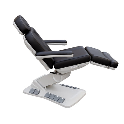 SPA NUMA Swivel Deluxe 4 Motor Electric Treatment Chair for esthetic procedures, medical exams, and fat-reduction treatments – fully adjustable with 120° rotation, vegan leather, facial hole, reversible armrests, and built-in foot pedal controls.