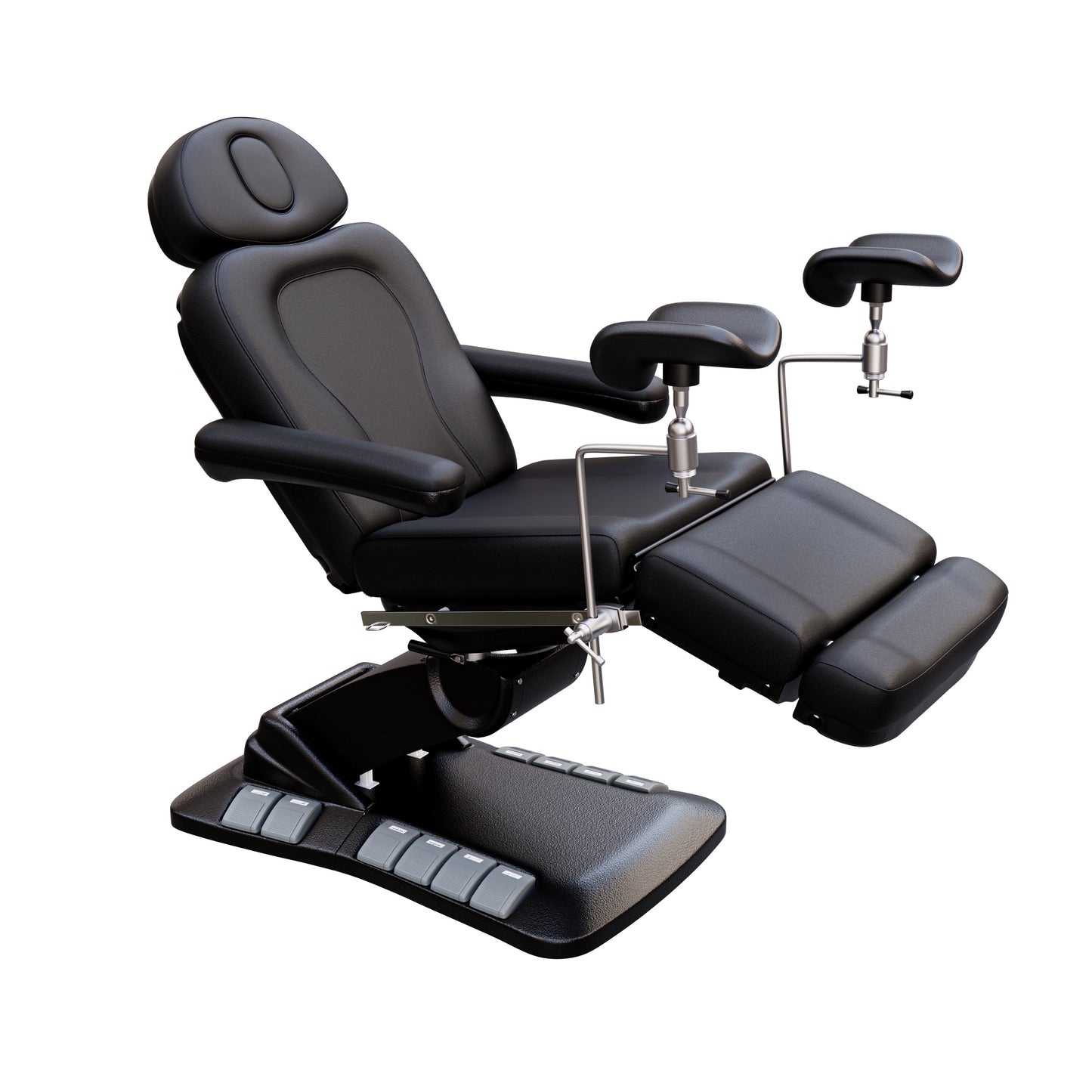 SPA NUMA OB-GYN Swivel Deluxe 4 Motor Electric Treatment Chair with stirrups – medical exam chair for gynecology, outpatient surgery, and aesthetic procedures, featuring 120° rotation, vegan leather upholstery, adjustable height and backrest.