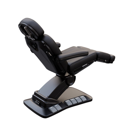SPA NUMA Swivel Deluxe 4 Motor Electric Treatment Chair for med spas and outpatient procedures – features 120° rotation, adjustable height, backrest, leg-rest, and tilt, with facial hole, vegan leather, foot pedals, and reversible armrests for esthetic treatments.