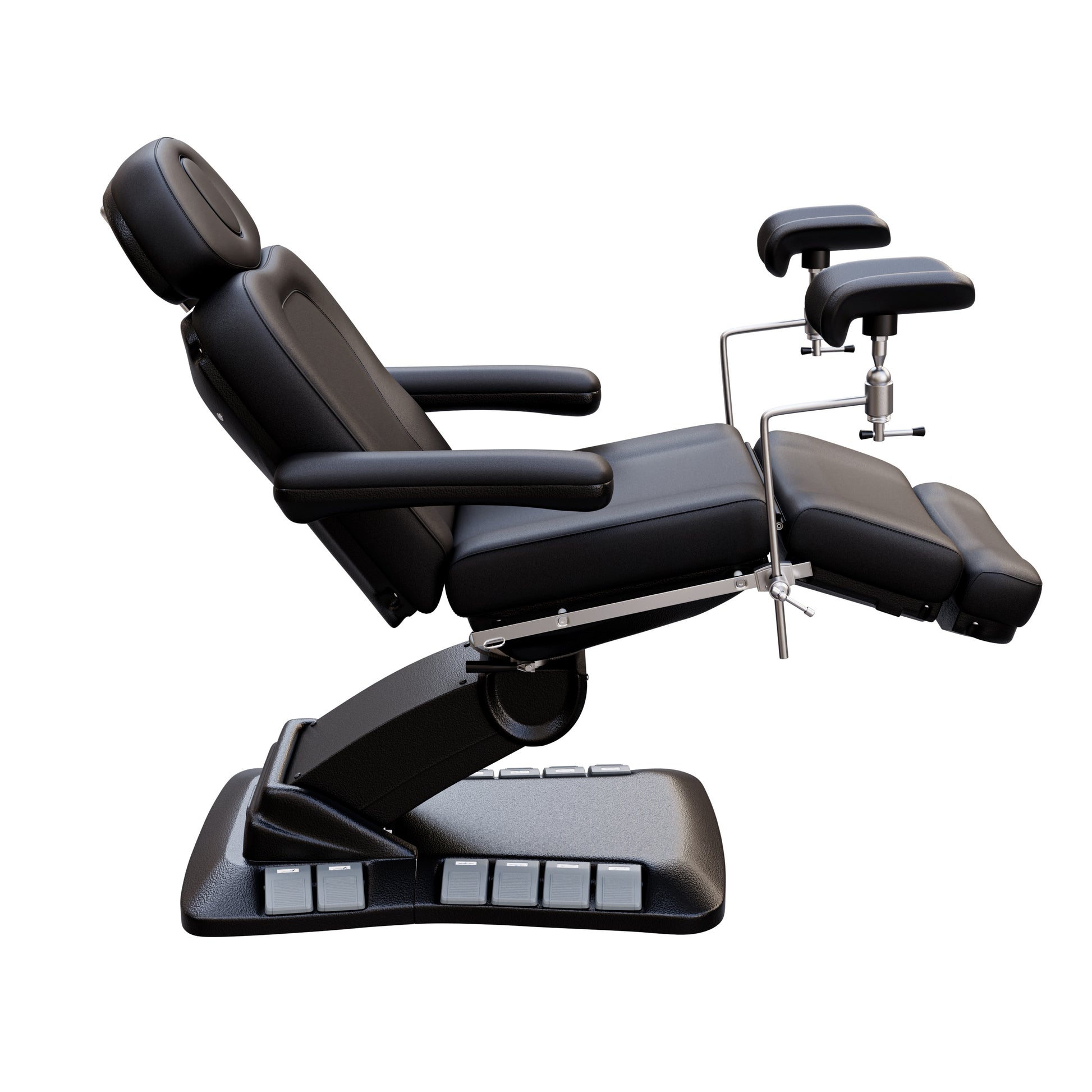 SPA NUMA OB-GYN Swivel Deluxe 4 Motor Electric Treatment Chair with stirrups – medical exam chair for gynecology, outpatient surgery, and aesthetic procedures, featuring 120° rotation, vegan leather upholstery, adjustable height and backrest.