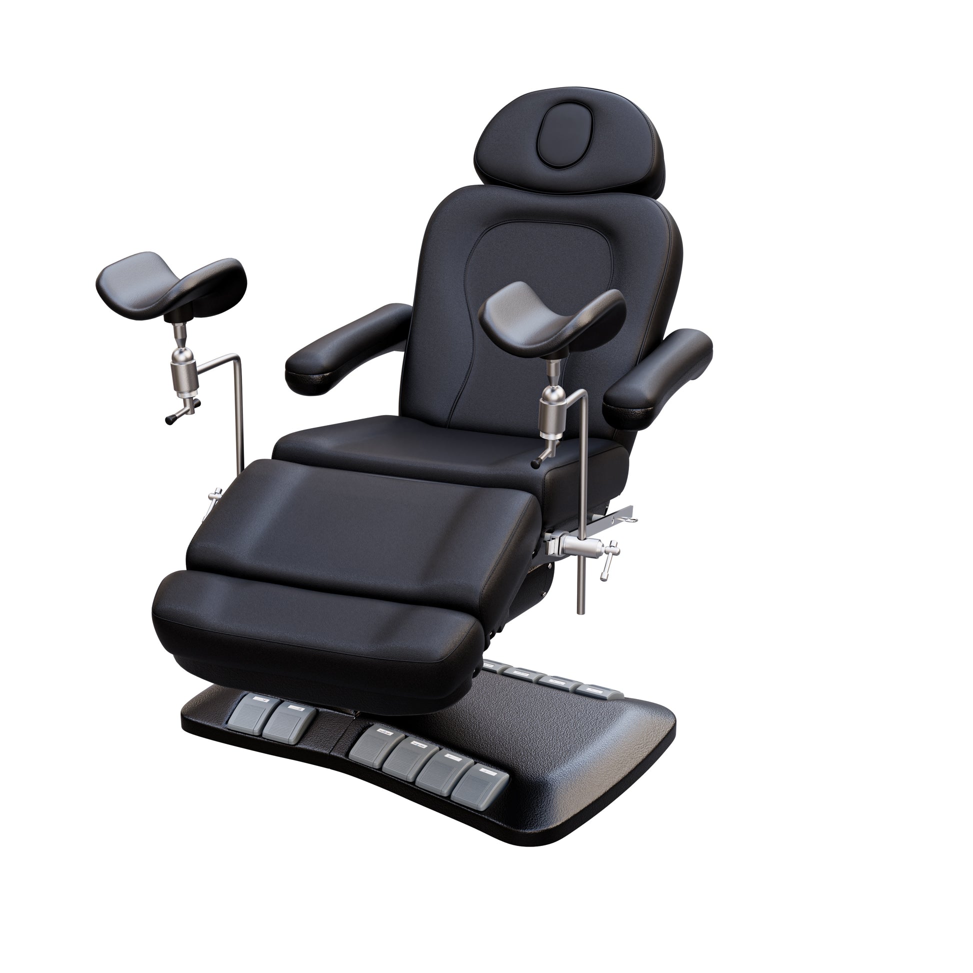 SPA NUMA OB-GYN Swivel Deluxe 4 Motor Electric Treatment Chair with stirrups – medical exam chair for gynecology, outpatient surgery, and aesthetic procedures, featuring 120° rotation, vegan leather upholstery, adjustable height and backrest.