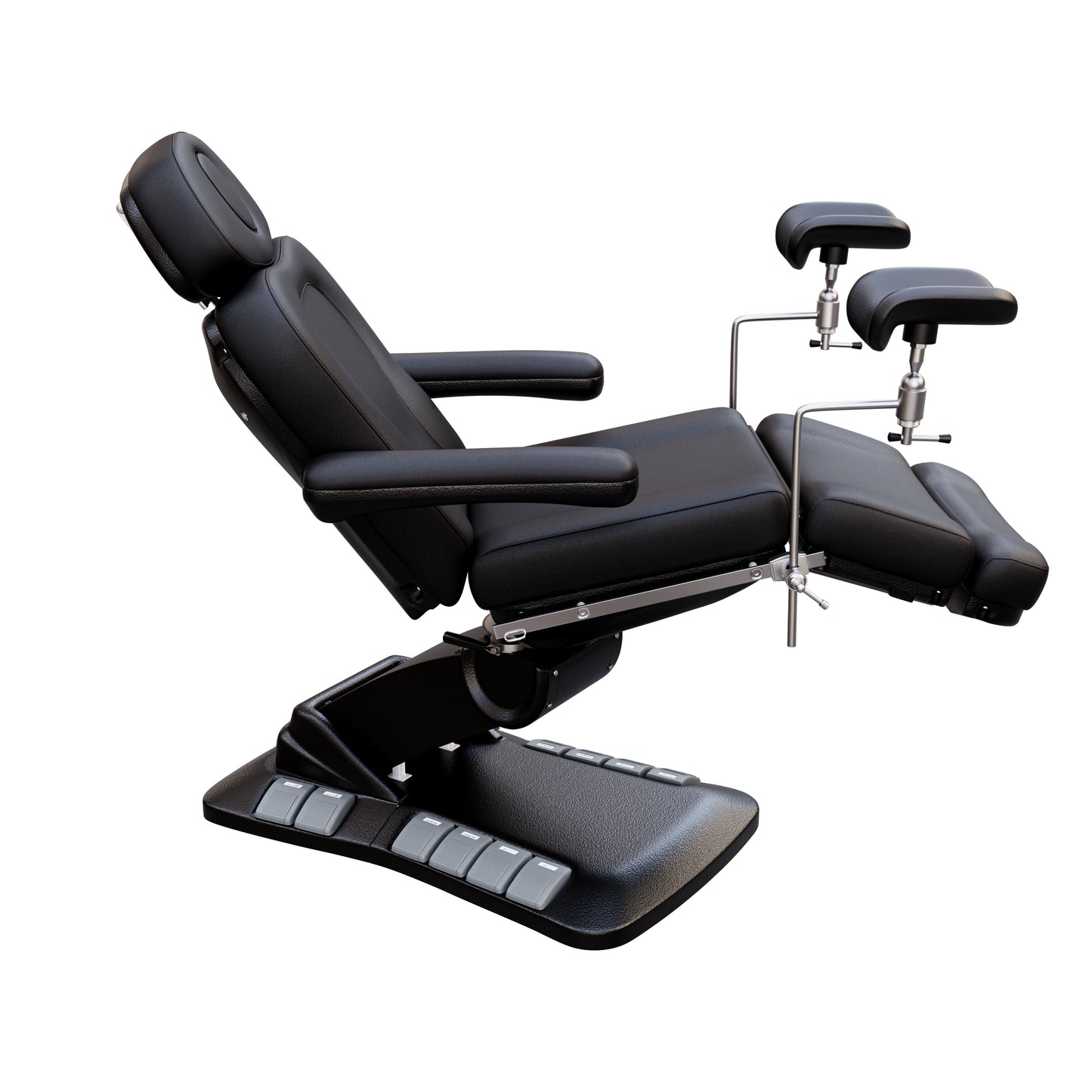 SPA NUMA OB-GYN Swivel Deluxe 4 Motor Electric Treatment Chair with stirrups – medical exam chair for gynecology, outpatient surgery, and aesthetic procedures, featuring 120° rotation, vegan leather upholstery, adjustable height and backrest.