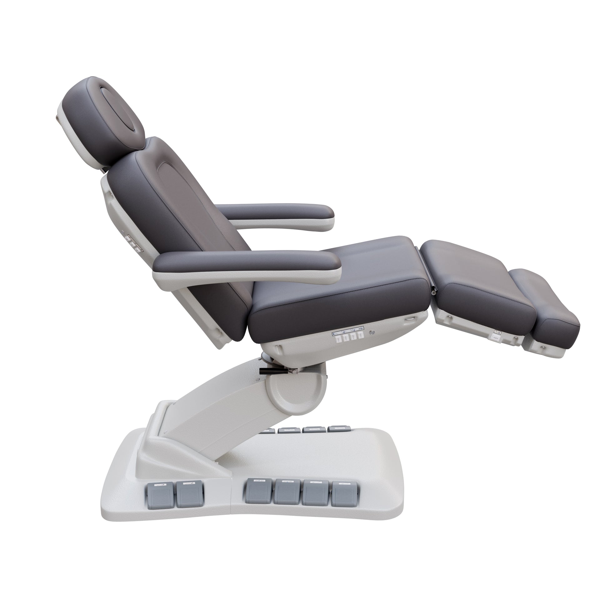 SPA NUMA Swivel Deluxe 4 Motor Electric Treatment Chair with 120° rotation, adjustable height, backrest, leg-rest, and tilt – premium medical spa chair for esthetic treatments, surgeries, and fat-reduction procedures with facial hole, foot pedals, and vegan leather upholstery.