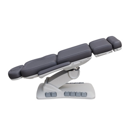 SPA NUMA Swivel Deluxe 4 Motor Electric Treatment Chair with 120° rotation, adjustable height, backrest, leg-rest, and tilt – premium medical spa chair for esthetic treatments, surgeries, and fat-reduction procedures with facial hole, foot pedals, and vegan leather upholstery.