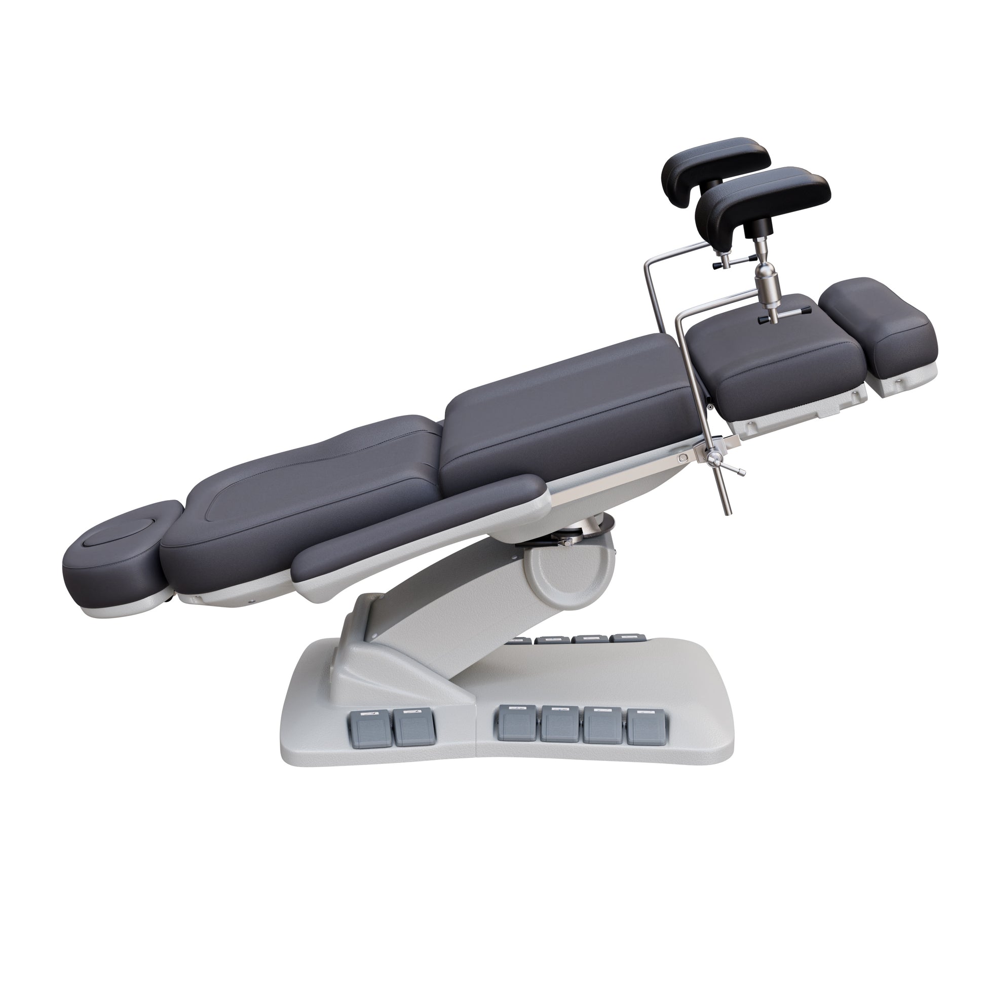 SPA NUMA OB-GYN Swivel Deluxe electric treatment chair with stirrups, 4 motors, 120-degree rotation, vegan leather, for gynecology and outpatient procedures.