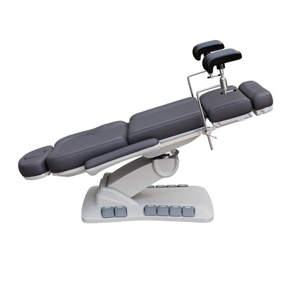 SPA NUMA OB-GYN Swivel Deluxe electric treatment chair with stirrups, 4 motors, 120-degree rotation, vegan leather, for gynecology and outpatient procedures.