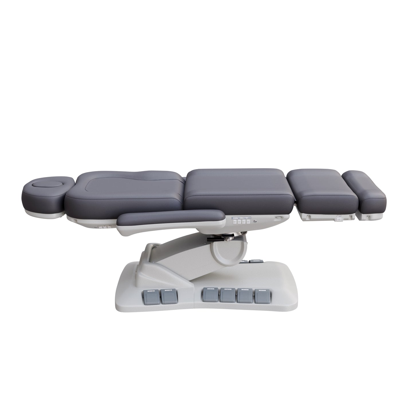 SPA NUMA Swivel Deluxe 4 Motor Electric Treatment Chair with 120° rotation, adjustable height, backrest, leg-rest, and tilt – premium medical spa chair for esthetic treatments, surgeries, and fat-reduction procedures with facial hole, foot pedals, and vegan leather upholstery.