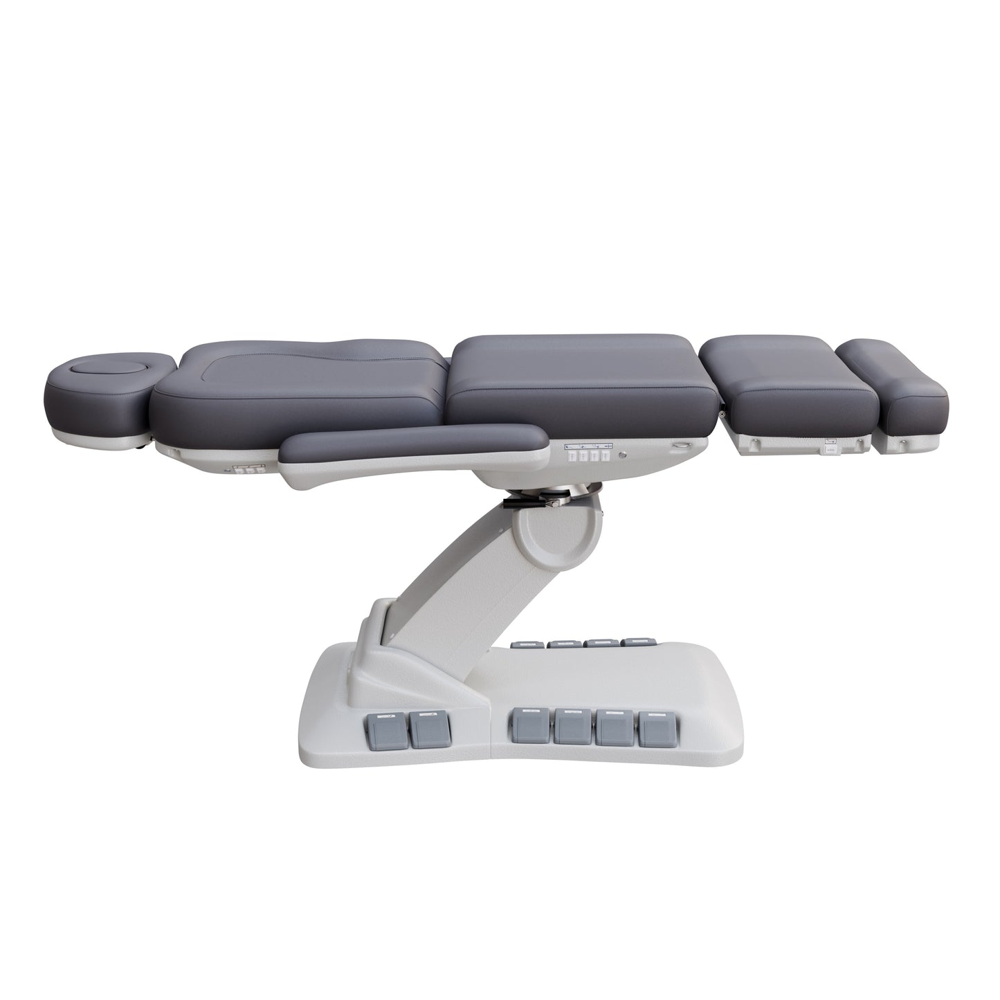 SPA NUMA Swivel Deluxe 4 Motor Electric Treatment Chair with 120° rotation, adjustable height, backrest, leg-rest, and tilt – premium medical spa chair for esthetic treatments, surgeries, and fat-reduction procedures with facial hole, foot pedals, and vegan leather upholstery.