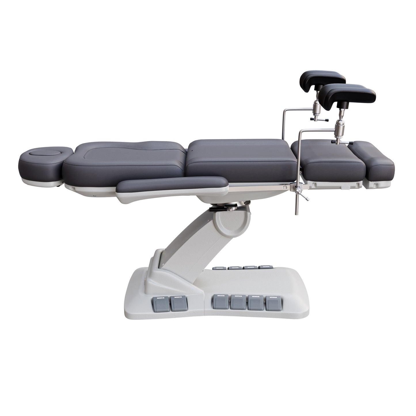 SPA NUMA OB-GYN Swivel Deluxe electric treatment chair with stirrups, 4 motors, 120-degree rotation, vegan leather, for gynecology and outpatient procedures.