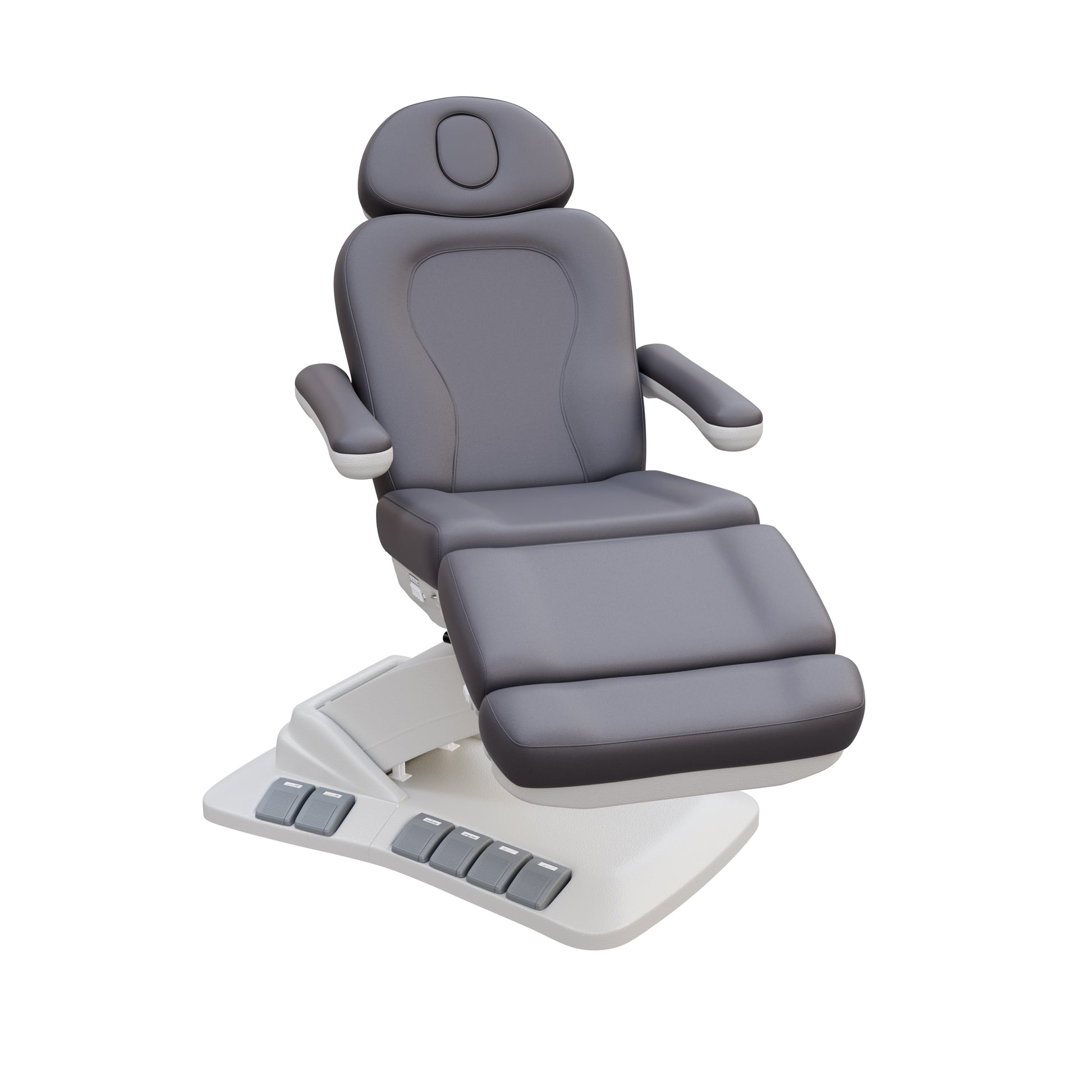SPA NUMA Swivel Deluxe 4 Motor Electric Treatment Chair with 120° rotation, adjustable height, backrest, leg-rest, and tilt – premium medical spa chair for esthetic treatments, surgeries, and fat-reduction procedures with facial hole, foot pedals, and vegan leather upholstery.